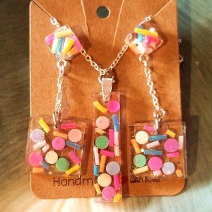 Earrings with matching necklace
